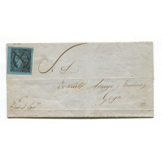 ARGENTINA 1856 GJ 1 CORRIENTES CARTA PLIEGO COMPLETO CIRCULADO DE MBURUCUYA A GOYA EN  12/9/1859 SON RAROS LOS PLIEGOS COMPLETOS U$ 450 HERMOSA